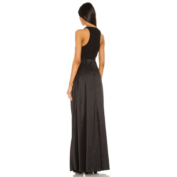 NWT Likely Mena Gown Size 6 Black Sleeveless Front Bow Back Zip Maxi Dress - Picture 7 of 10